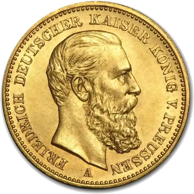 10 Mark Kaiser Friedrich III Goldmünze | Preußen | 1888 Neue Ware