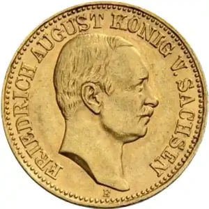 10 Mark König Friedrich August Sachsen Goldmünze Wochenendangebot
