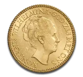 10 Niederländische Gulden Wilhelmina Goldmünze | 1911-1933 | Niederlande Neu