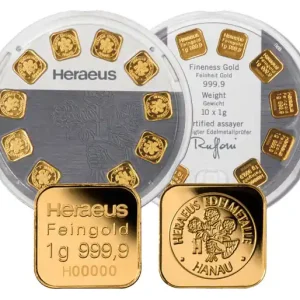 10 x 1 Gramm Goldbarren | Heraeus MultiDisc Finale Aktion