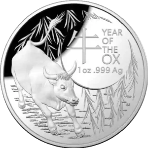 Wochenendangebot Australien Lunar II RAM Ochse 1 Unze Silbermünze 2021 | differenzbesteuert