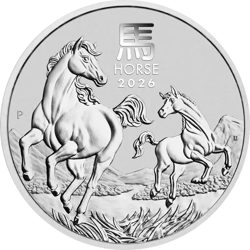 Zertifiziert Lunar III Pferd 2 Unzen Silbermünze 2026 | differenzbesteuert