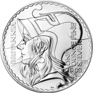 1 Unze Silbermünze Britannia 2003 Markenprodukt