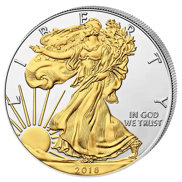 1 Unze Silbermünze American Eagle 2017 teilvergoldet Rabatt