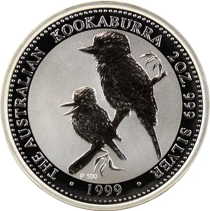 2 Unzen Silbermünze Australien Kookaburra 1999 Neu Im Sortiment
