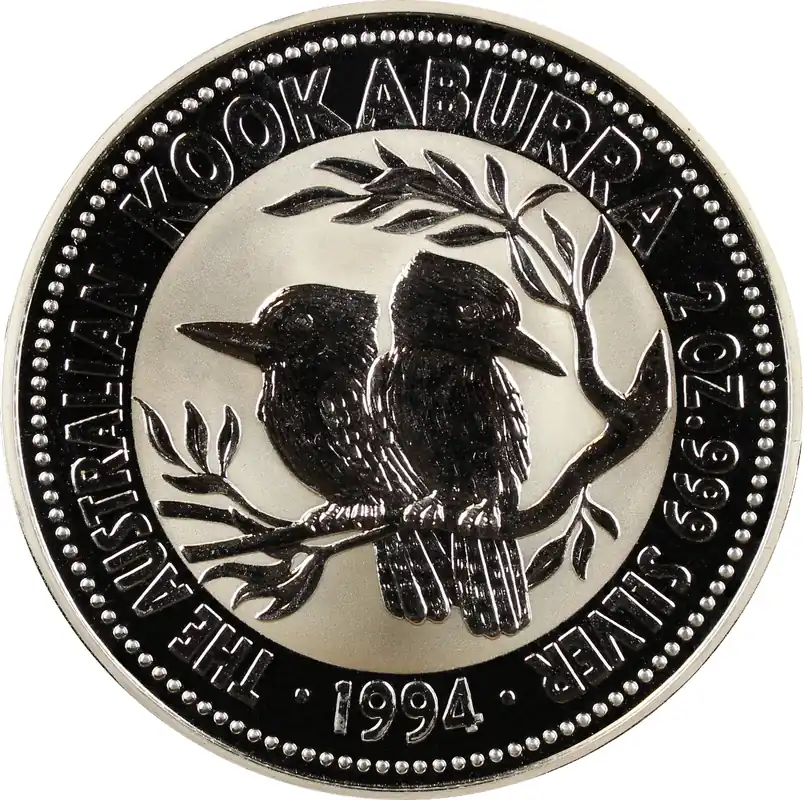 Markenware 2 Unzen Silbermünze Australien Kookaburra 1994