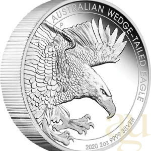 Neu 2 Unzen Silbermünze Australien Wedge Tailed Eagle 2020 - polierte Platte