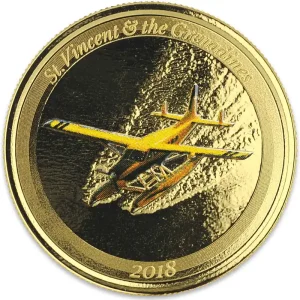 1 Unze Goldmünze EC8 St. Vincent & The Grenadines - Seaplane 2018 coloriert Markenprodukt