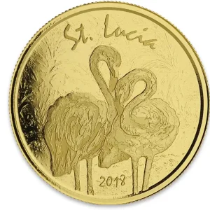 Kostenfreie Lieferung 1 Unze Goldmünze EC8 St. Lucia - Flamingo 2018