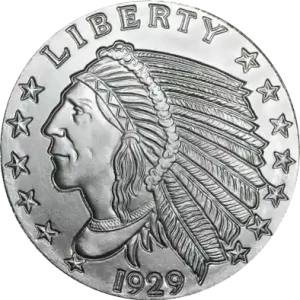 Mengenrabatt 1/10 Unze Silber Incuse Indianer Round
