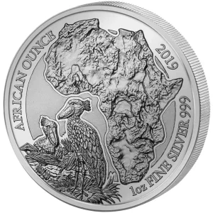 Geld-Zurück-Garantie 1 Unze Silbermünze Ruanda Schuhschnabel 2019 - polierte Platte
