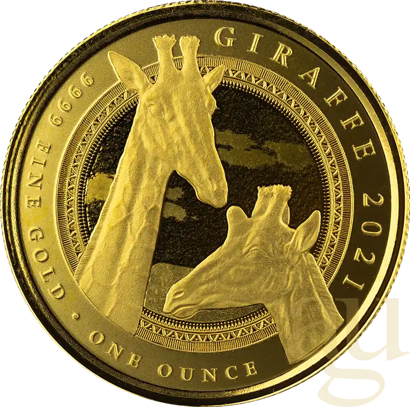 Günstig 1 Unze Goldmünze Republic of Guinea Ecuatorial Giraffe 2021
