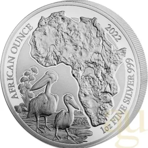 1 Unze Silbermünze Ruanda Pelikan 2022 - polierte Platte Direktkauf