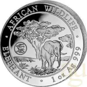 Sonderaktion 1 Unze Silbermünze Somalia Elefant 2012 Privy Mark Drache