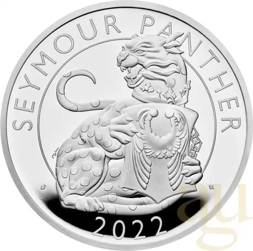 1 Unze Silbermünze Tudor Beasts Seymour Panther 2022 - polierte Platte Ab Werk