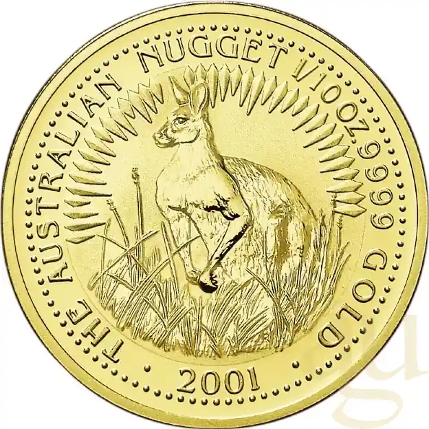 Heute Kaufen 1/10 Unze Goldmünze Australien Känguru 2001