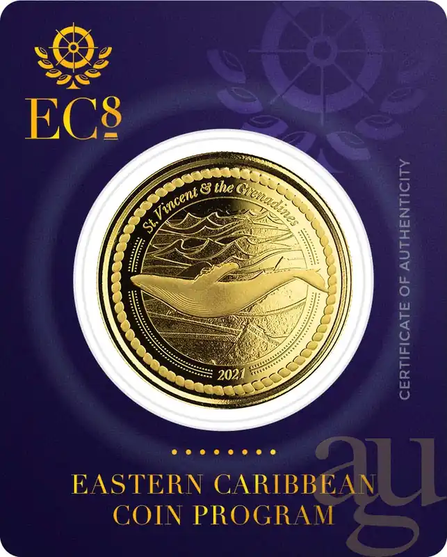 Kostenfreie Lieferung 1 Unze Goldmünze EC8 St. Vincent & The Grenadines - Humpback Whale 2021