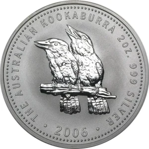 Gratis Versand 2 Unzen Silbermünze Australien Kookaburra 2006