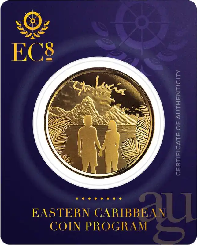 Sichere Zahlung 1 Unze Goldmünze EC8 St. Lucia - Couple 2022