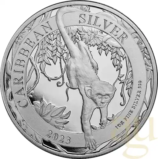 1 Unze Silbermünze Barbados Green Monkey 2023 Original