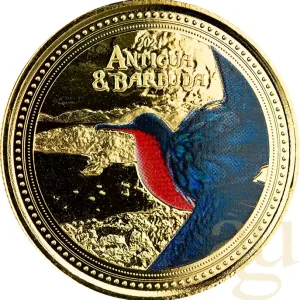 1 Unze Goldmünze EC8 Antigua & Barbuda - Frigatebird 2021 - coloriert Super-Preis