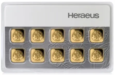 Premium 10 Gramm Goldbarren Heraeus Multicard