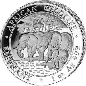 1 Unze Silbermünze Somalia Elefant 2013 Finale Aktion