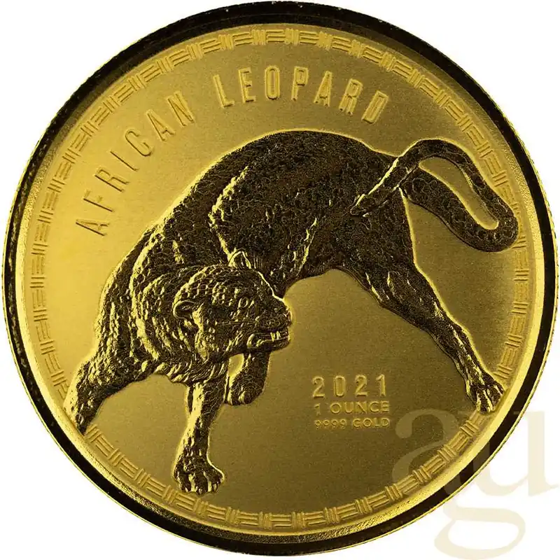 1 Unze Goldmünze Afrika Ghana Leopard 2021 - polierte Platte Sichere Zahlung