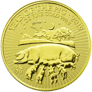 1 Unze Goldmünze Lunar UK Schwein 2019 Direktkauf