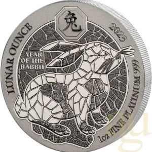 Jetzt Kaufen 1 Unze Platinmünze Ruanda Lunar Hase 2023