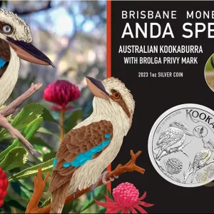 1 Unze Silbermünze Australien Kookaburra 2023 - Brolga Privy Mark Günstig