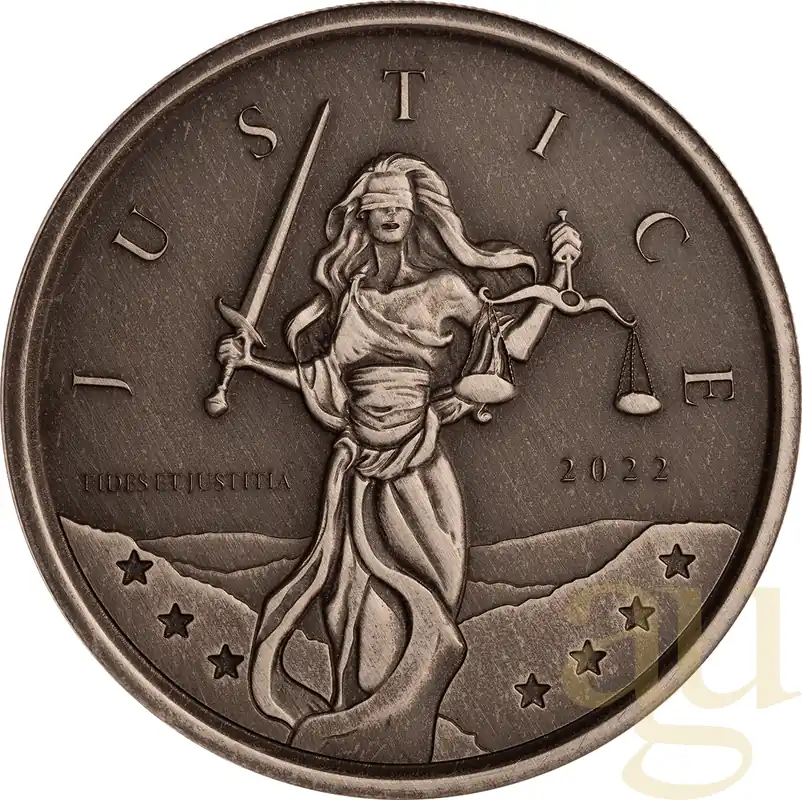 1 Unze Silbermünze Gibraltar Lady Justice 2022 - Antik Finish Heißes Angebot