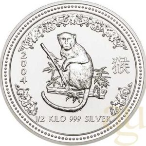 Online Kaufen 1/2 Kilogramm Silbermünze Australien Lunar I Affe 2004