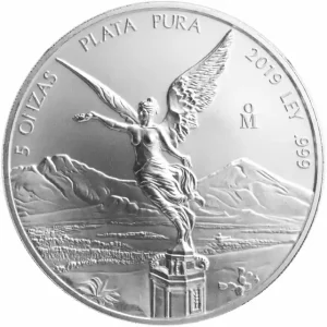 Neu 5 Unzen Silbermünze Mexiko Libertad 2019