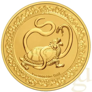 Günstig 1 Unze Goldmünze Niue Celestial Animals - The Black Turtle 2021