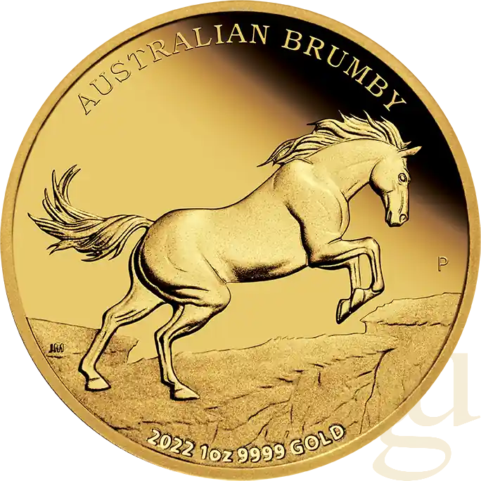 Gleich Bestellen 1 Unze Goldmünze Australien Brumby 2022 - polierte Platte