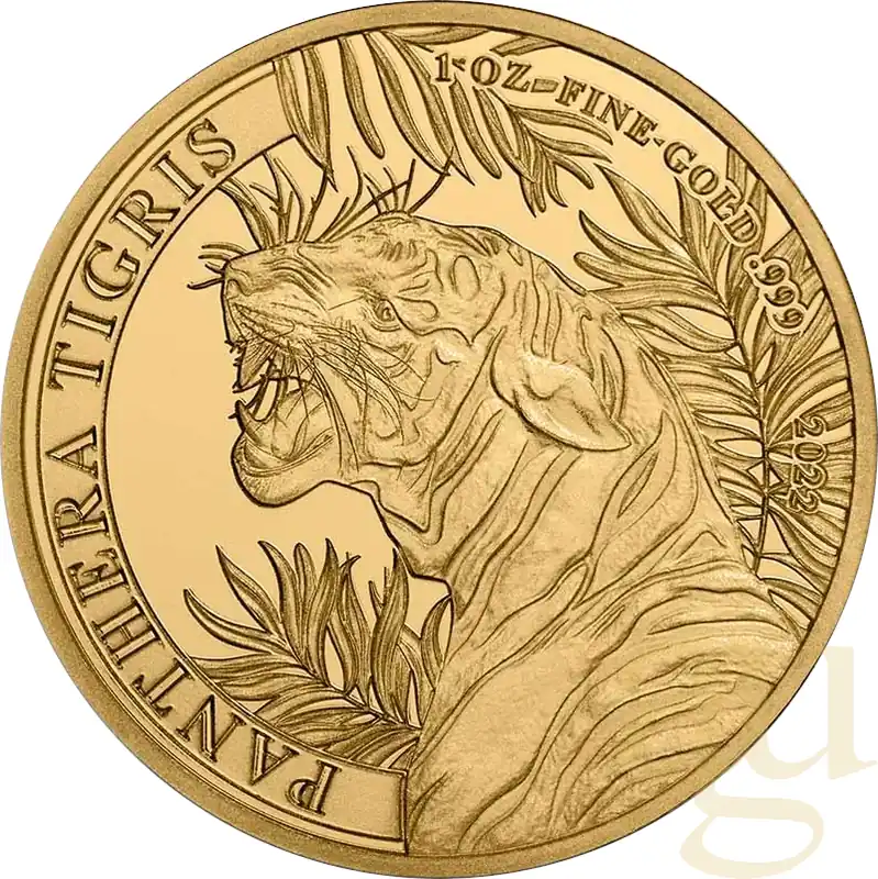 1 Unze Goldmünze Laos Tiger 2022 Online Kaufen