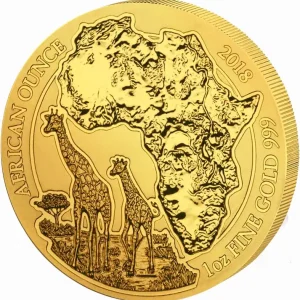 1 Unze Goldmünze Ruanda Giraffe 2018 Preisreduziert