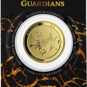 Angebot 1 Unze Goldmünze Republic of Tschad Four Guardians - Blue Dragon Hybrid Coin 2018