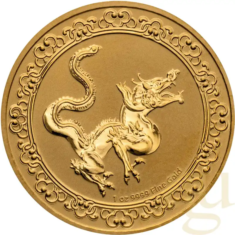 Sale 1 Unze Goldmünze Niue Celestial Animals - The Red Yellow Snake 2020