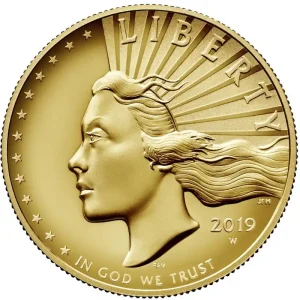 1 Unze Goldmünze American Liberty 2019 - polierte Platte - High Relief Versand Am Gleichen Tag