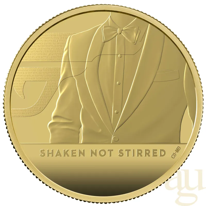 2 Unzen Goldmünze Großbritannien James Bond 007 Shaken Not Stirred - 2020 polierte Platte Sofort Bestellen