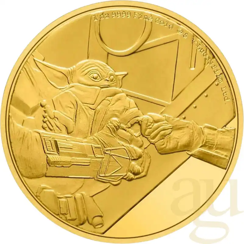 1 Unze Goldmünze Niue Star Wars The Madalorian - Grogu 2022 polierte Platte Preiswert