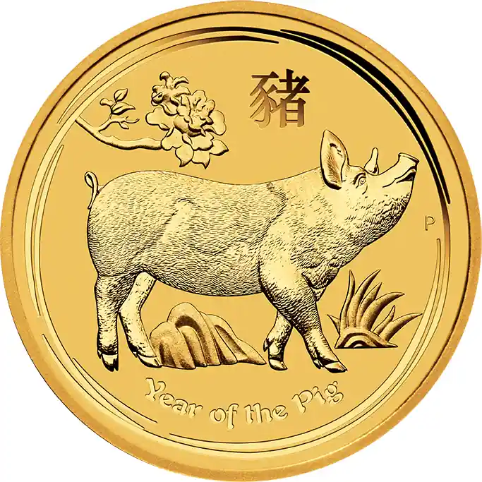 1/10 Unze Goldmünze Australien Lunar II Schwein 2019 Nur Für Kurze Zeit