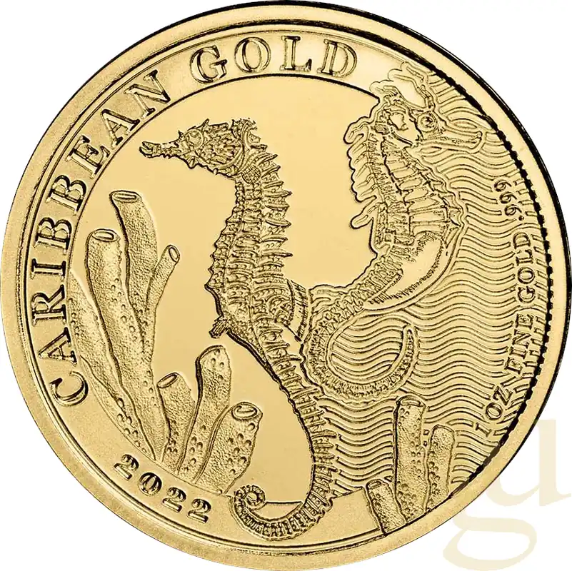 Solange Der Vorrat Reicht 1 Unze Goldmünze Barbados Seepferdchen 2022
