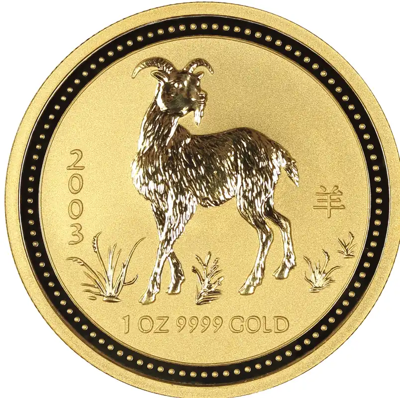 1 Unze Goldmünze Australien Lunar I Ziege 2003 Letzte Chance