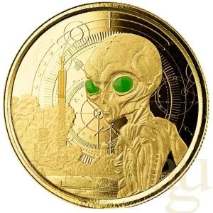 Sale 1 Unze Goldmünze Afrika Ghana Alien 2021