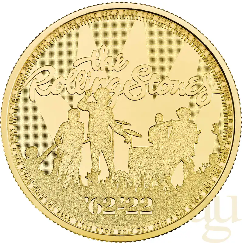 Kostenloser Rückversand 1 Unze Goldmünze Music Legends - Rolling Stones 2022
