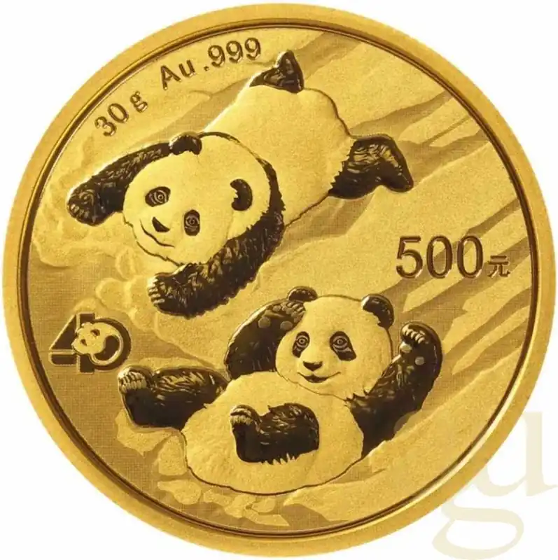 Premium 30 Gramm Goldmünze China Panda 2022