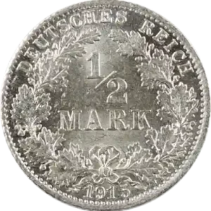 1/2 Mark Silbermünze Kaiserreich Handgefertigt